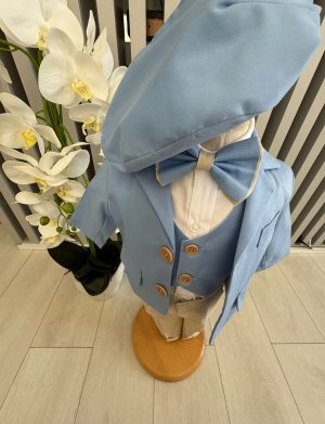 Costum botez băiețel, bleu-crem 6 piese – ILIF505043