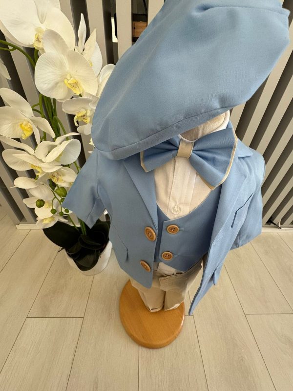 Costum botez băiețel, bleu crem 6 piese ILIF505043 (6)