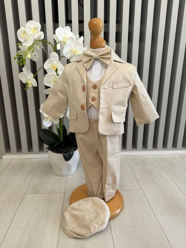 Costum botez băiețel, crem 6 piese ILIF505041 (1)