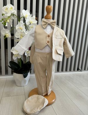 Costum botez băiețel, crem 6 piese – ILIF505041