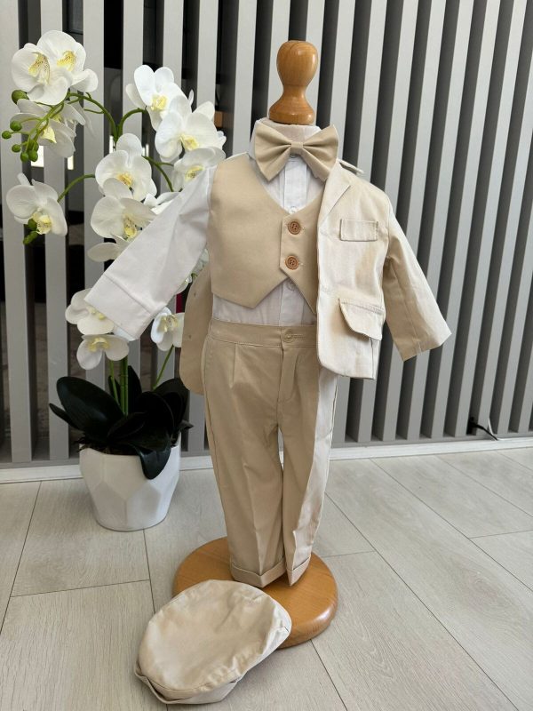 Costum botez băiețel, crem 6 piese ILIF505041 (2)