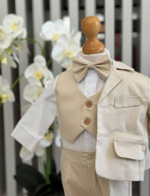 Costum botez băiețel, crem 6 piese – ILIF505041