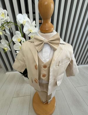 Costum botez băiețel, crem 6 piese – ILIF505041