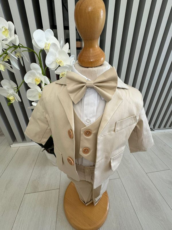 Costum botez băiețel, crem 6 piese ILIF505041 (4)