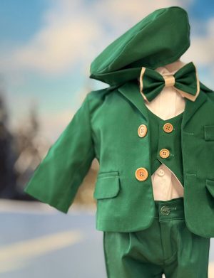 Costum botez băiețel, verde smarald 6 piese – ILIF505040