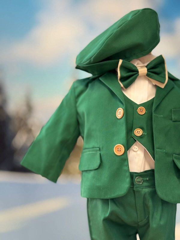 Costum botez băiețel, verde smarald 6 piese ILIF505040 (2)