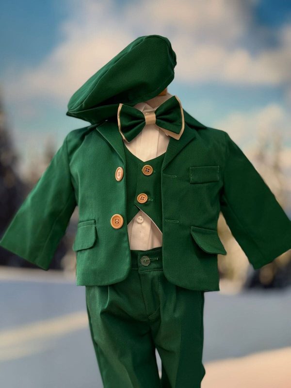 Costum botez băiețel, verde smarald 6 piese ILIF505040 (3)