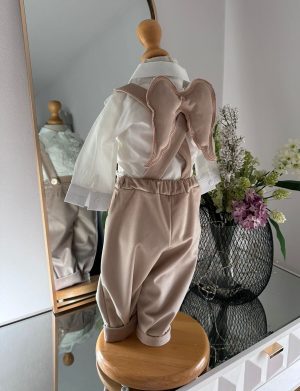 Costumaș botez băiețel, Aripi – crem, 6 piese – ILIF505054