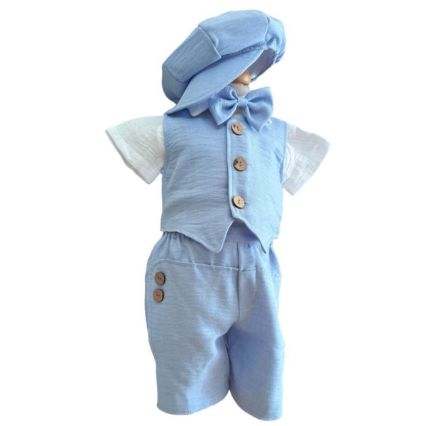 Costumaș botez băiețel, Vară bleu, 5 piese ILIF505049 (1)