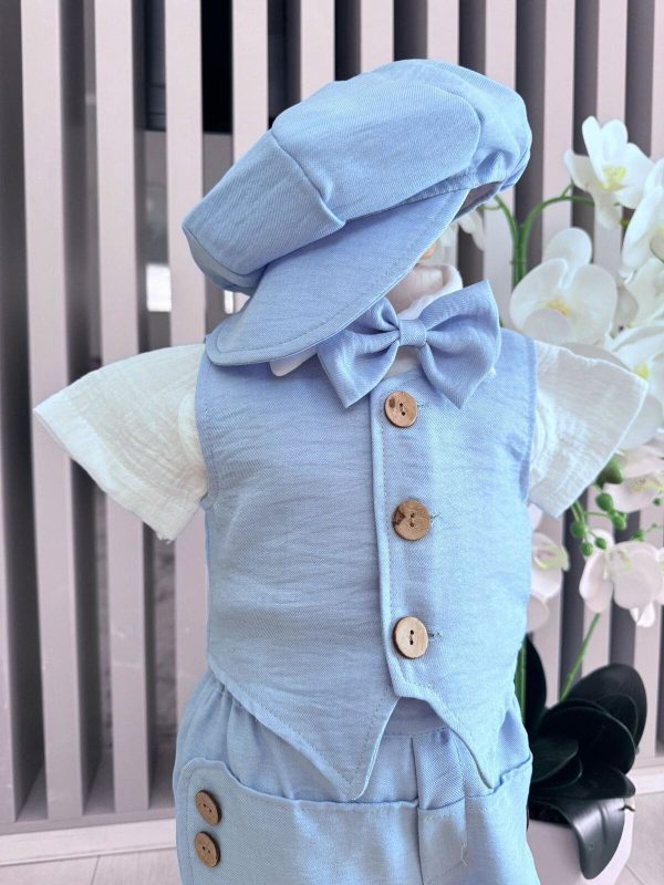 Costumaș botez băiețel, Vară bleu, 5 piese ILIF505049 (1)
