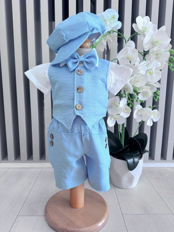 Costumaș botez băiețel, Vară bleu, 5 piese ILIF505049 (2)