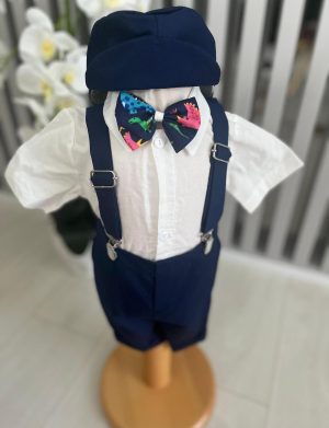 Costumaș botez băiețel, Vară – bleumarin – ILIF505018