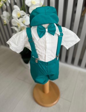 Costumaș botez băiețel, Vară – turcoaz – ILIF505027