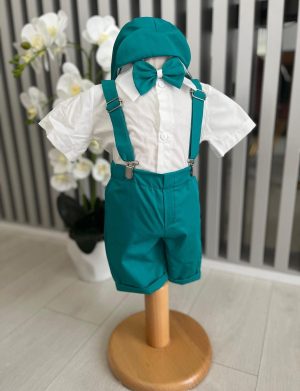 Costumaș botez băiețel, Vară – turcoaz – ILIF505027