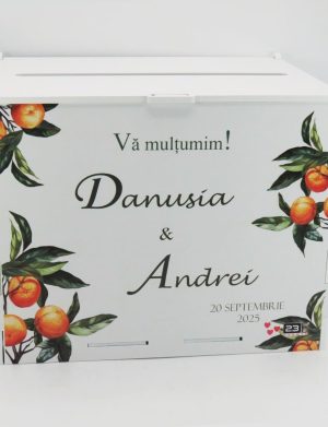 Cutie dar nuntă, Portocale, model Personalizat, 27x20x21cm – ILIF505071