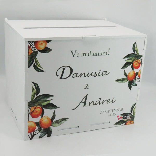 Cutie dar nuntă, Portocale, model Personalizat, 27x20x21cm ILIF505071 (2)