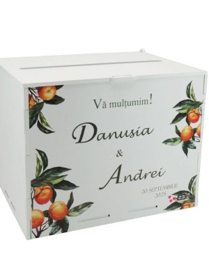 Cutie dar nuntă, Portocale, model Personalizat, 27x20x21cm – ILIF505071
