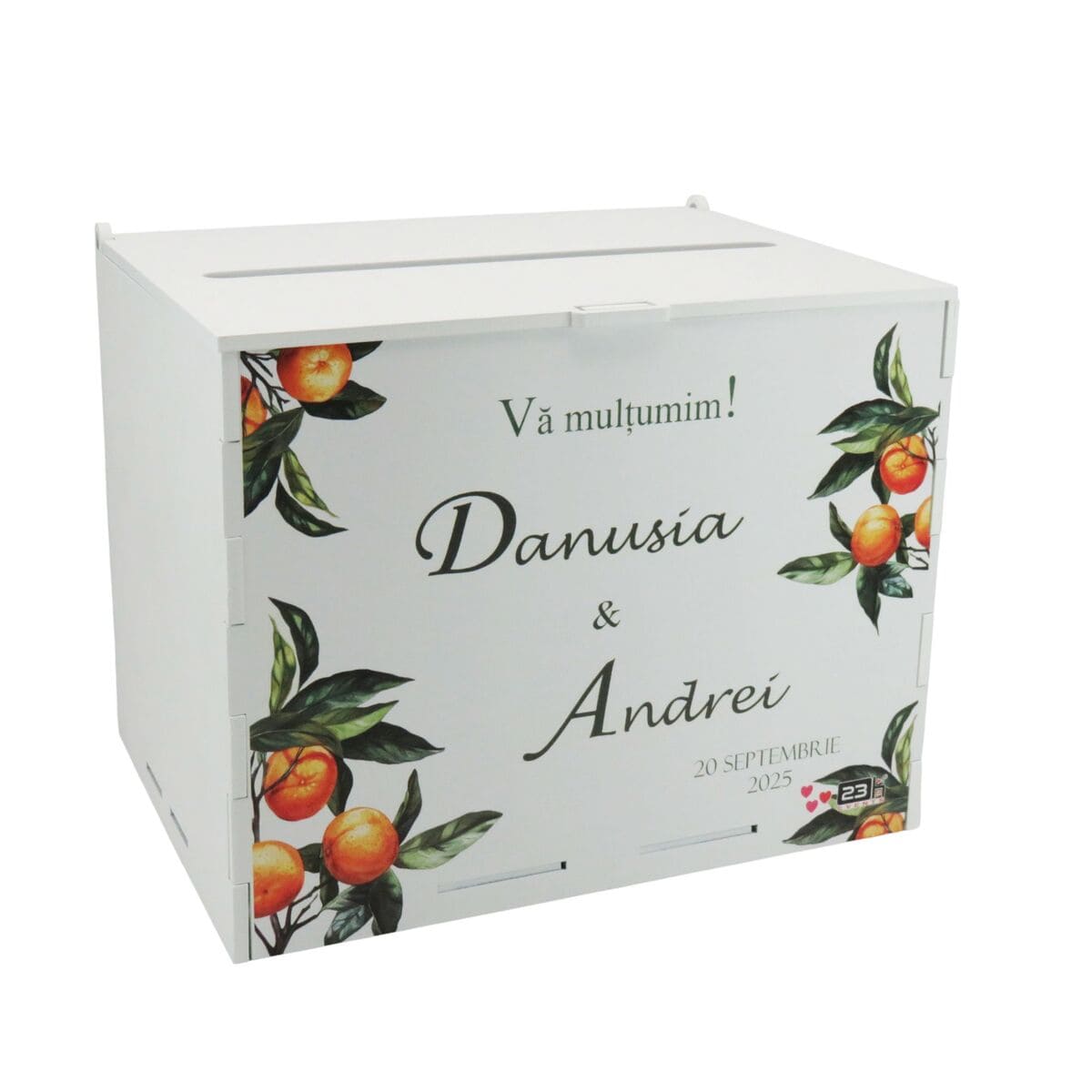 Cutie dar nuntă, Portocale, model Personalizat, 27x20x21cm ILIF505071 (3)