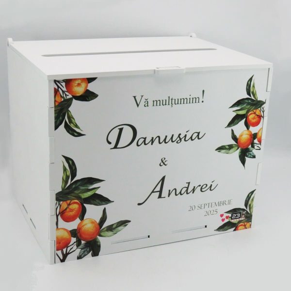Cutie dar nuntă, Portocale, model Personalizat, 27x20x21cm ILIF505071 (4)