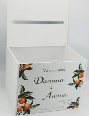 Cutie dar nuntă, Portocale, model Personalizat, 27x20x21cm – ILIF505071