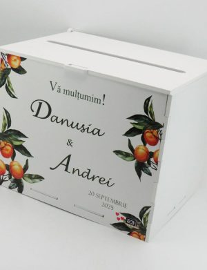 Cutie dar nuntă, Portocale, model Personalizat, 27x20x21cm – ILIF505071