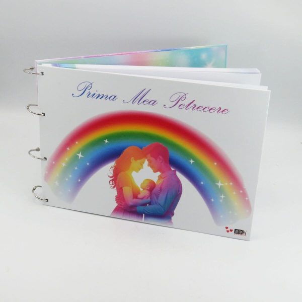 Guest Book Botez – carte mesaje invitați Prima mea petrecere, Curcubeu ILIF505063 (1)