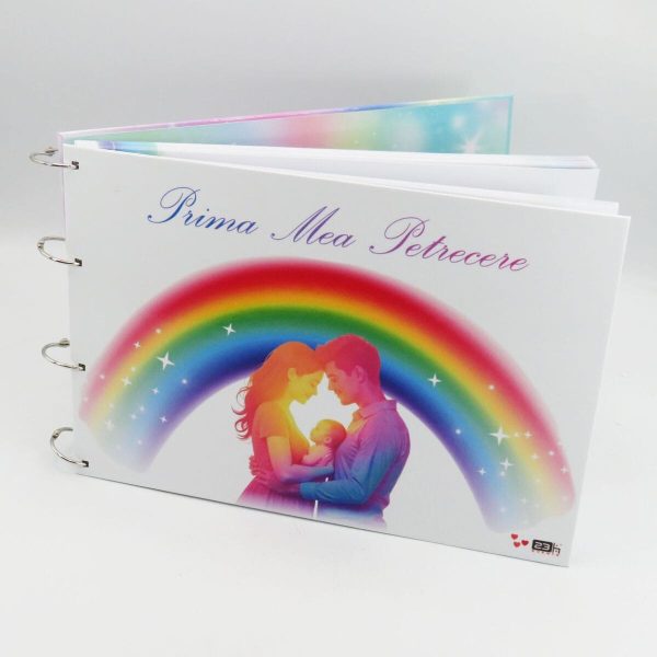 Guest Book Botez – carte mesaje invitați Prima mea petrecere, Curcubeu ILIF505063 (3)
