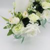 Lumânare cununie, decorată cu flori de mătase, verde & alb ILIF505033 (5)