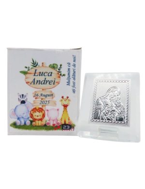 Mărturie botez, iconiță în cutie personalizată, Baby Animals ILIF505031 (3)