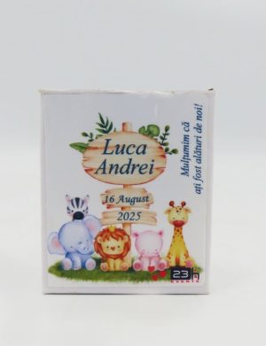 Mărturie botez, iconiță în cutie personalizată, Baby Animals – ILIF505031
