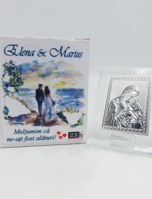 Mărturie nuntă, iconiță în cutie personalizată, By The Sea – ILIF505030