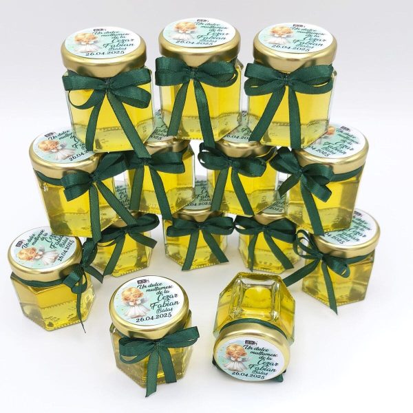 Mărturie dulce cu miere, Îngeraș Botez, verde, handmade Iubire, borcan 50 gr - DSBC505001 - Image 6