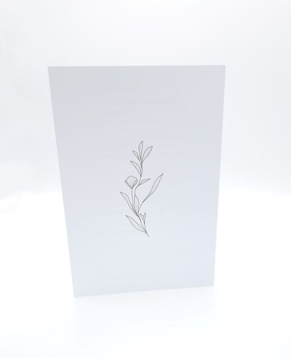 Meniu nuntă cu design floral abstract, model personalizat, dim. 15x21 cm - MIBC505003 - Image 7