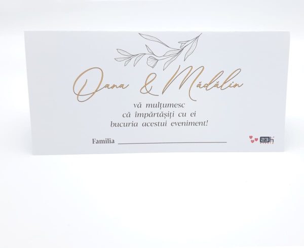 Plic de dar nuntă personalizat cu nume, cu model floral abstract, alb - MIBC501002 - Image 4