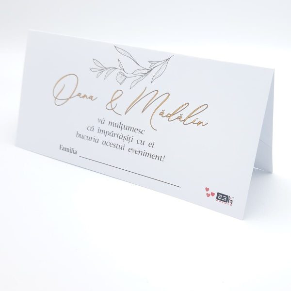 Plic de dar nuntă personalizat cu nume, cu model floral abstract, alb - MIBC501002 - Image 2