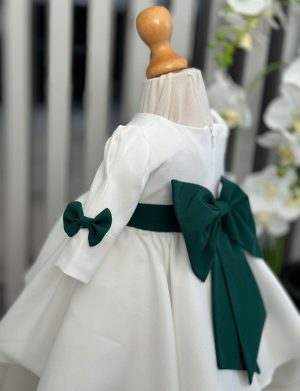 Rochiță botez fetiță, Fundă Verde – ILIF505045
