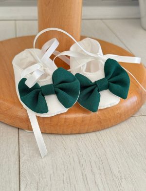 Rochiță botez fetiță, Fundă Verde – ILIF505045