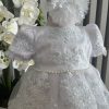 Rochiță botez fetiță, albă cu danteluță albă ILIF505026 (2)