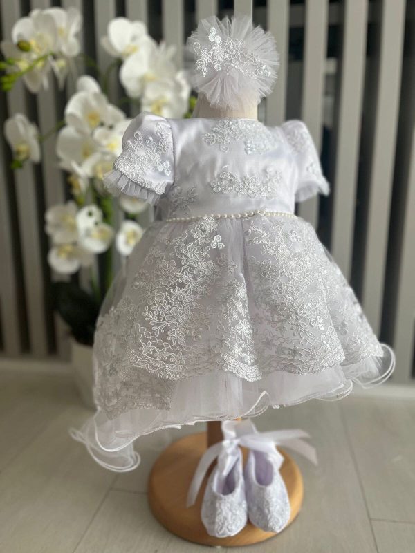 Rochiță botez fetiță, albă cu danteluță albă ILIF505026 (6)