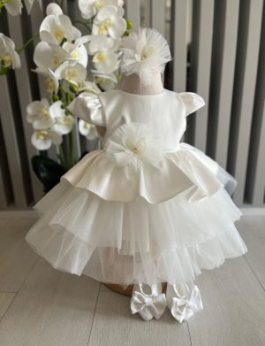 Rochiță botez fetiță – culoare alb, 3 piese – ILIF505055