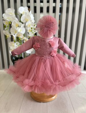 Rochiță botez fetiță – culoare roz închis – ILIF505057