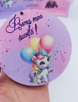 Set Tavita Mot (turta), Baby Unicorn, model personalizat cu 5 piese – FEIS505001