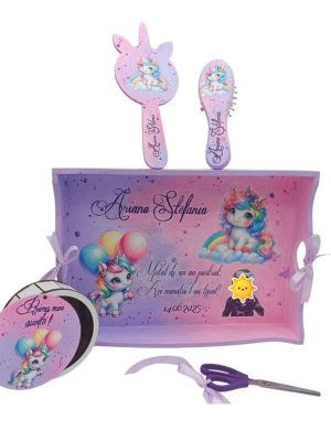 Set Tavita Mot (turta), Baby Unicorn, model personalizat cu 5 piese FEIS505001 (2)