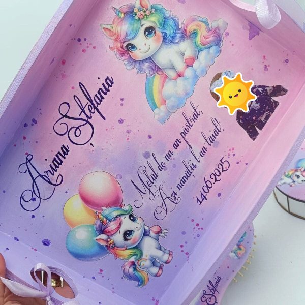 Set Tavita Mot (turta), Baby Unicorn, model personalizat cu 5 piese FEIS505001 (3)