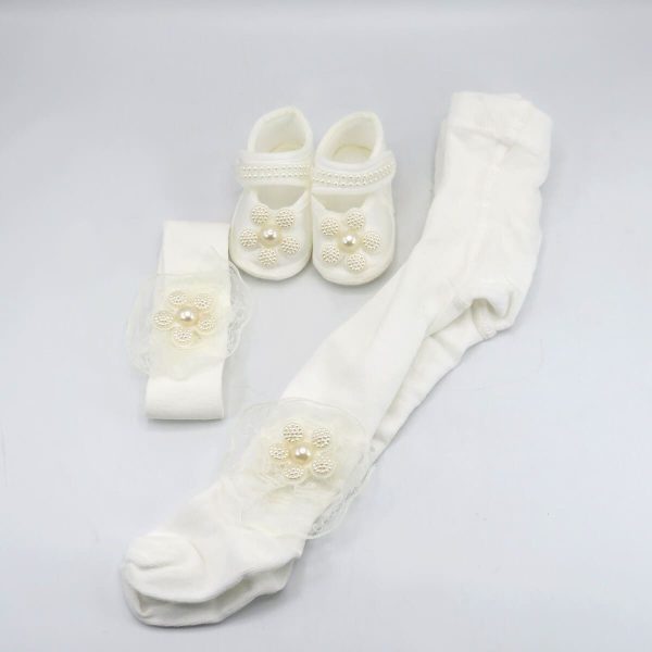 Set botez fetiță pantofiori, ciorapi și bentiță ILIF505065 (19)