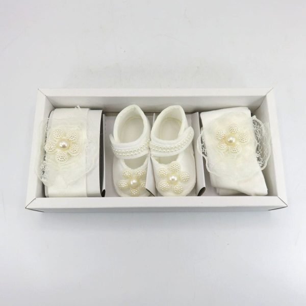 Set botez fetiță pantofiori, ciorapi și bentiță ILIF505065 (2)