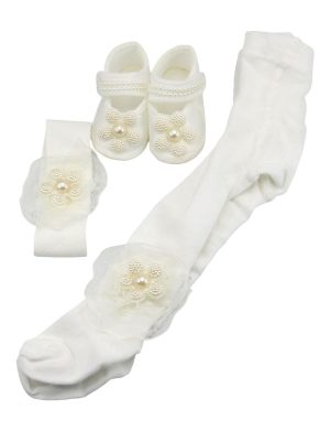 Set botez fetiță pantofiori, ciorapi și bentiță ILIF505065 (20)