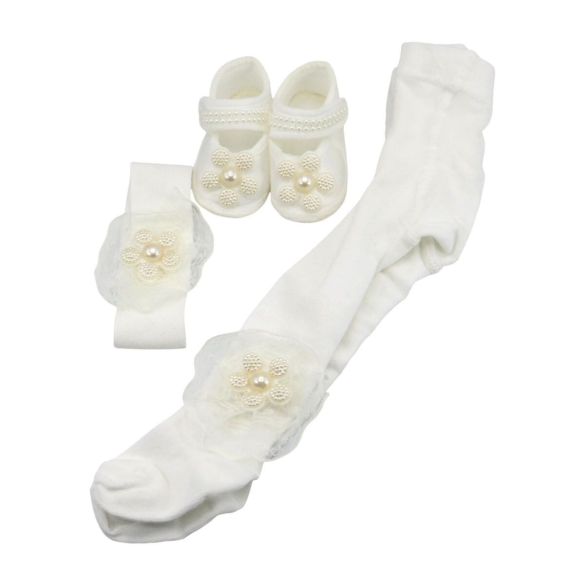 Set botez fetiță pantofiori, ciorapi și bentiță ILIF505065 (20)