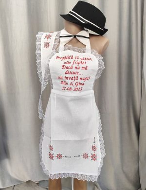 Set dezgătit mireasă-mire, model Personalizat Tradițional Roșu 4 piese – Zile Fripte – LODIS505002