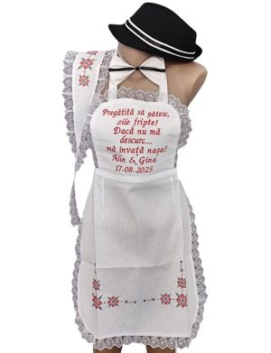 Set dezgătit mireasă-mire, model Personalizat Tradițional Roșu 4 piese – Zile Fripte – LODIS505002